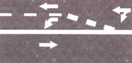 خط مستطيلات: يشير إلى تغيير وجهة المسلك للاستدارة