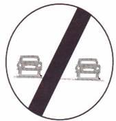 نهاية مقطع الطريق الذي يسري عليه قيد التجاوز